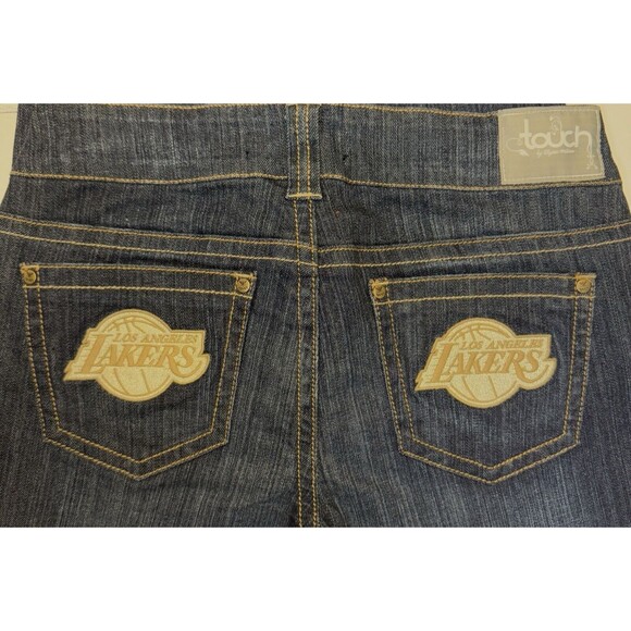 LA Lakers Womens Size 27 Touch Jeans By Alyssa Milano NBA Logo Denim Pants - Picture 5 of 11